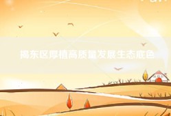 揭东区厚植高质量发展生态底色