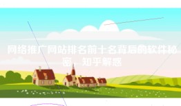 网络推广网站排名前十名背后的软件秘密，知乎解惑