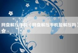 网盘解压手机（网盘解压手机能解压吗）
