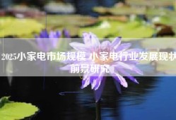 2025小家电市场规模 小家电行业发展现状前景研究